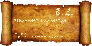 Bibescó Leonárd névjegykártya